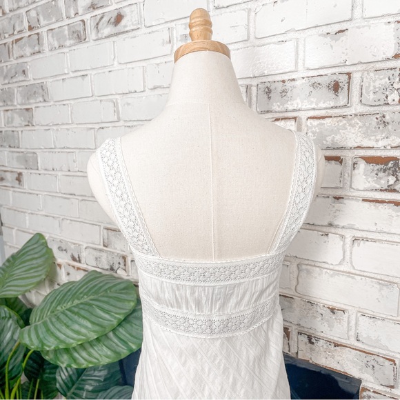 Donna Morgan Coastal Cowgirl Lace Cotton Gauzy Metallic Thread Midi Dress 6 - Picture 7 of 11